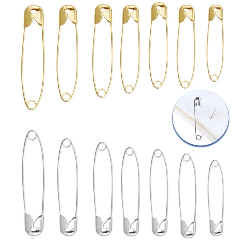 Textile Sewing Kit - 100 stks/partij Rvs Veiligheidsspelden 18-53mm Goud