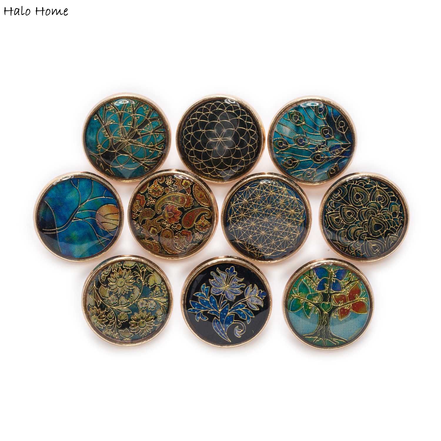 Button Hole Cutter - 5 stks Retro Tijd gem Gouden