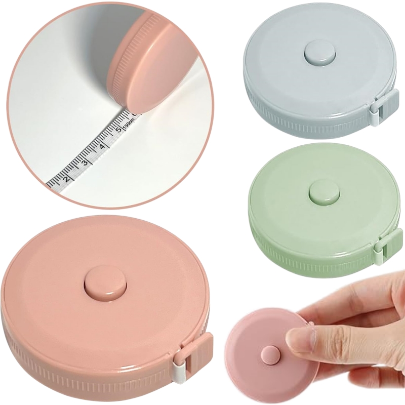 Sewing Recycle - 1,5M Mini Meetlint Dubbelzijdig Intrekbaar Meetlint