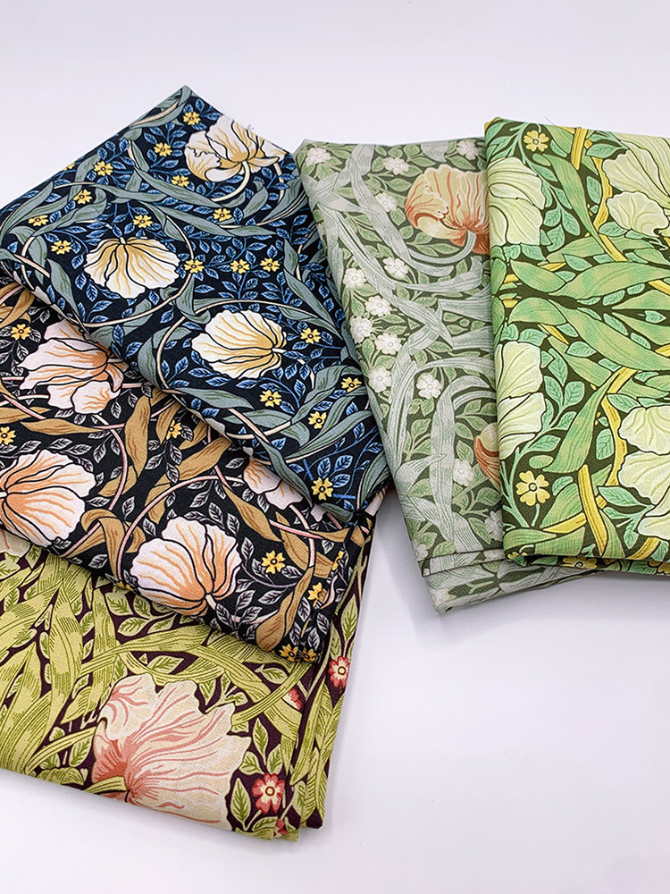 Sewing By - Katoenen stof William Morris Magpie, handgemaakt