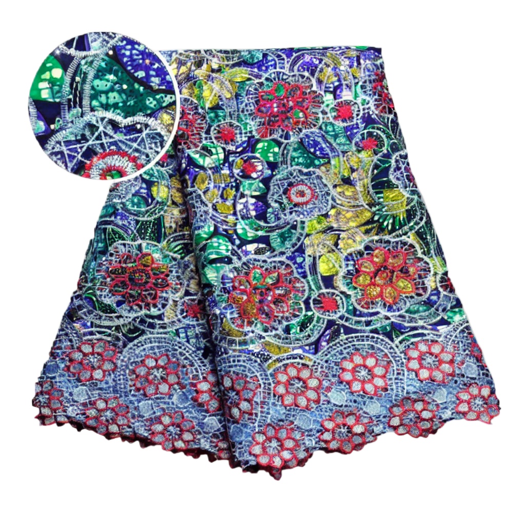 Sewing Batik - 100% katoenen Afrikaanse glitter wax kantstof