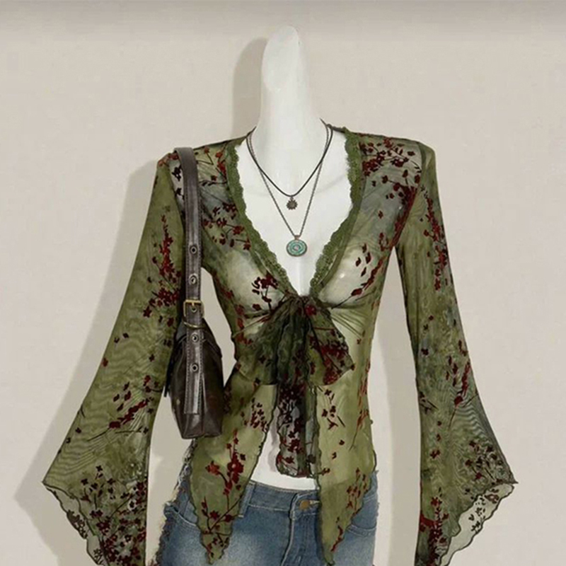 MEXZT Vintage Bloemen Mesh Shi - Sewing V recensie en prijs
