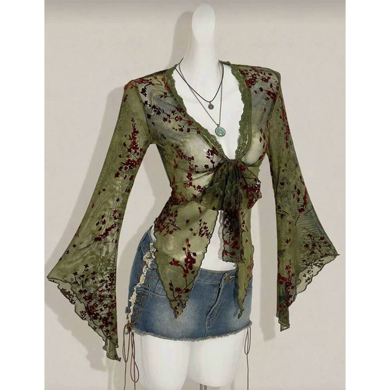 MEXZT Vintage Bloemen Mesh Shi - Sewing V recensie en prijs