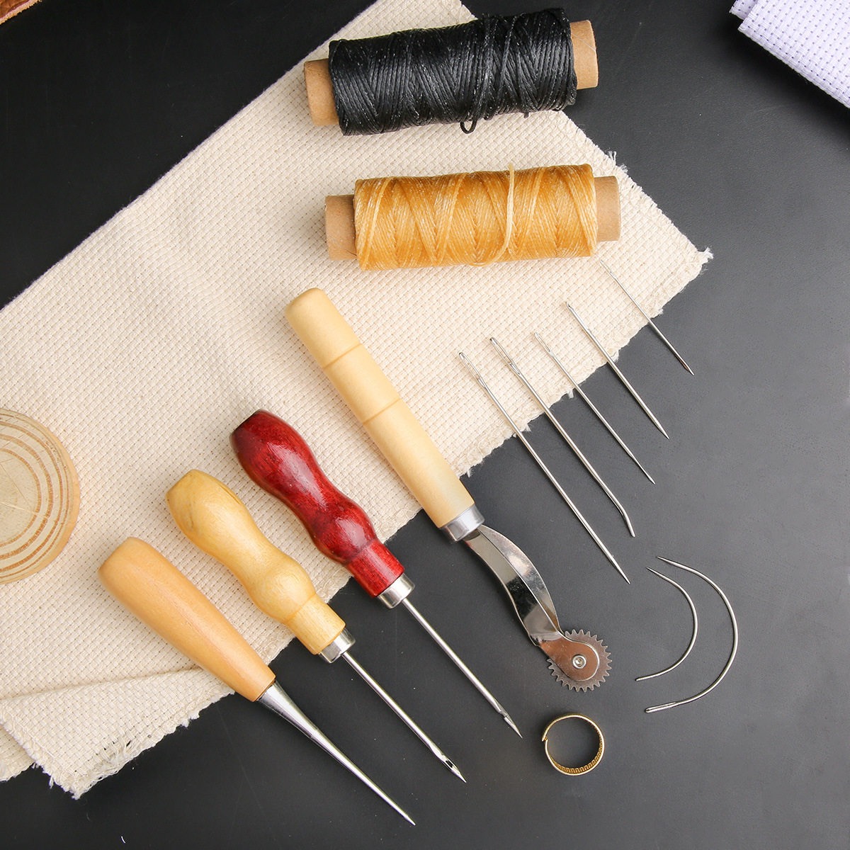 13-delige lederen naaiset hand - Textile Sewing Kit recensie en prijs