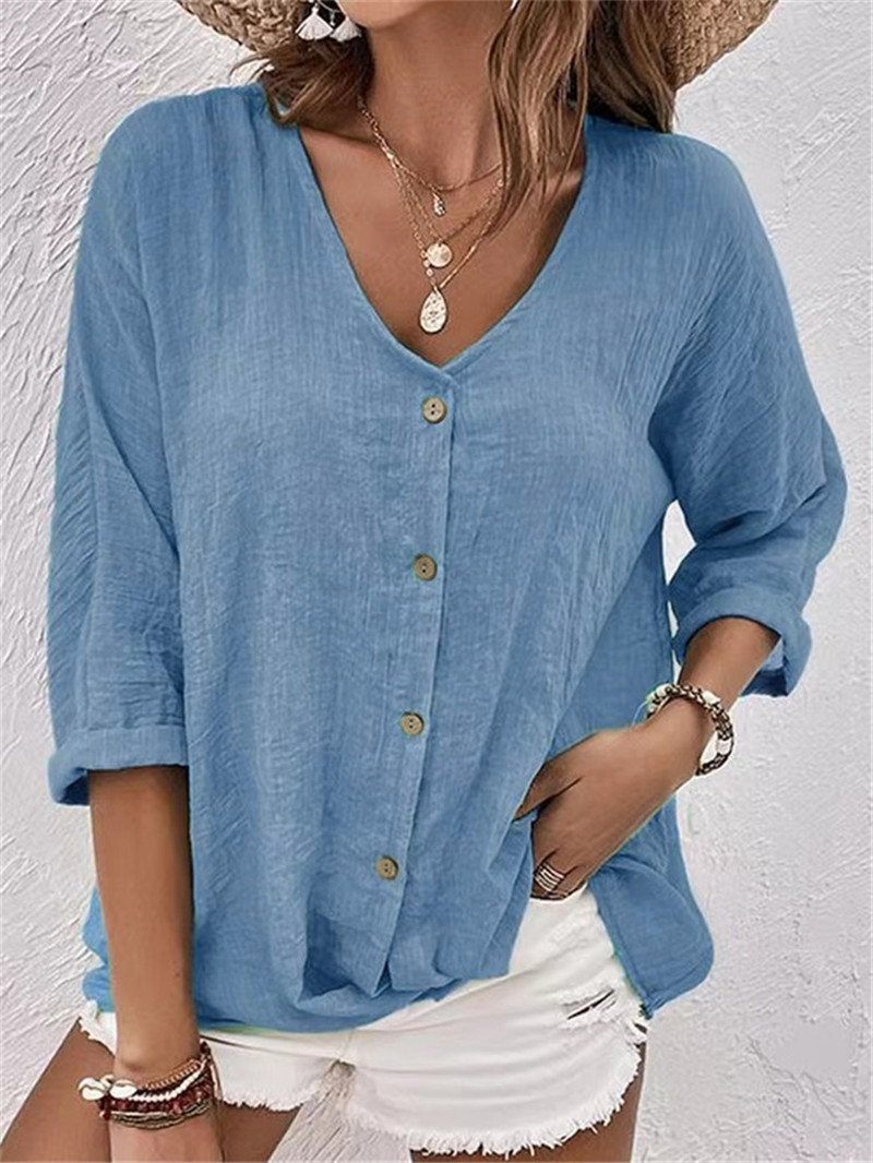 Elegante knoppen effen blouse  - Sewing V recensie en prijs