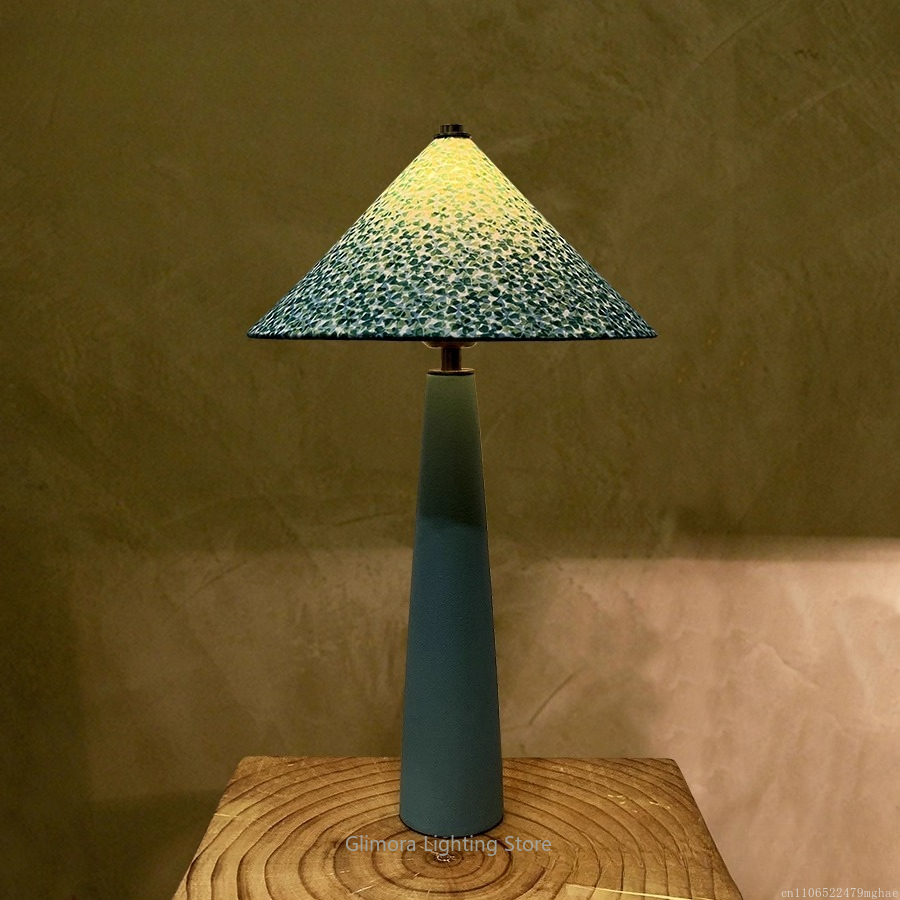 Blauwgroene tafellamp in parap - Century Textile & Sewing Supply Photos recensie en prijs